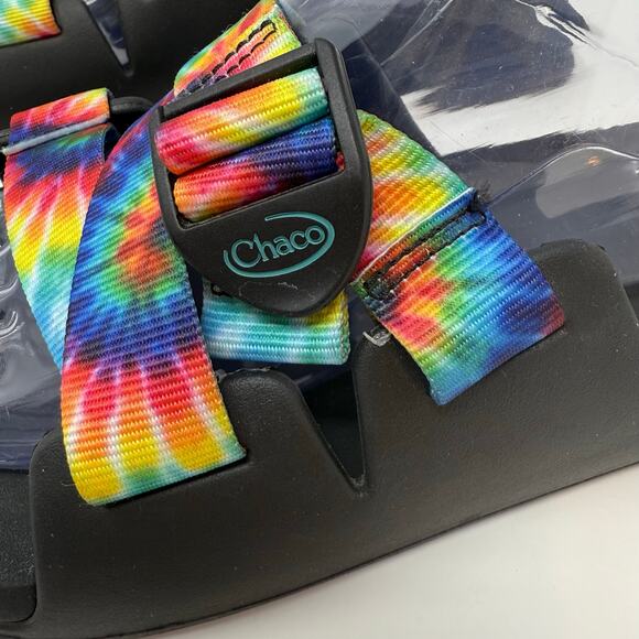 Chaco Chillos Slide Sandals Men's 11 Rainbow Tie Dye Comfort Sandal Hippie Boho - Picture 4 of 9